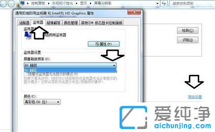 win7������ϵͳ���÷ֱ���ʱ��ʾ��������Ƶ�ʷ�Χ��ô��