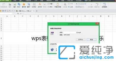 Win7系统下怎么在wps表格插入视频