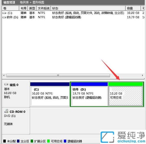 1623812113122180.png 妙用win7纯净版磁盘管理工具调整硬盘分区