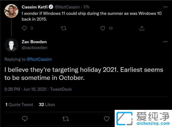 Win11ϵͳ���Ҫ������΢��Win11��ʽ�淢��ʱ���ع�