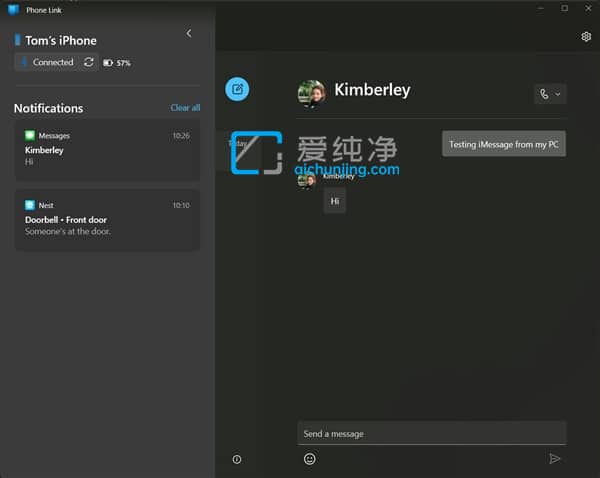 iPhone��Win11��ʽ��ͨ�����ڵ����ϽӴ�绰���շ���Ϣ��