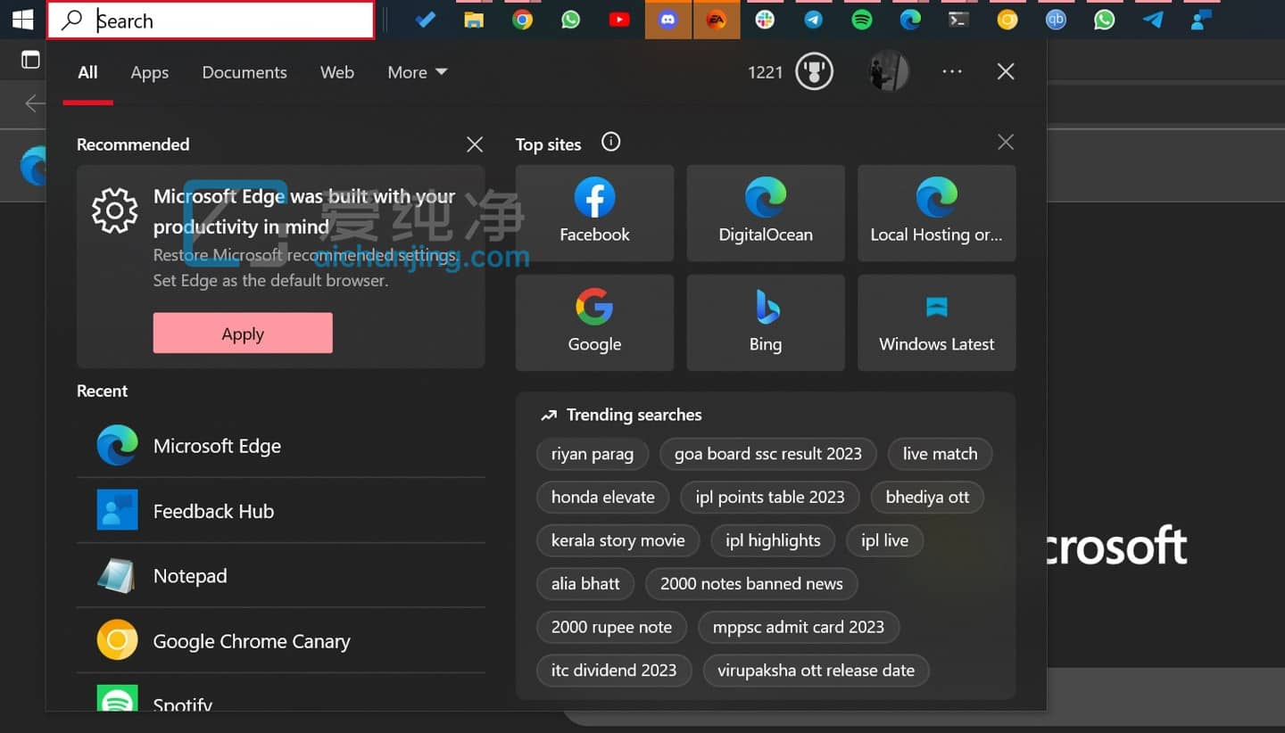 部分Win10升级5月更新后搜索窗口被植入Edge推广内容