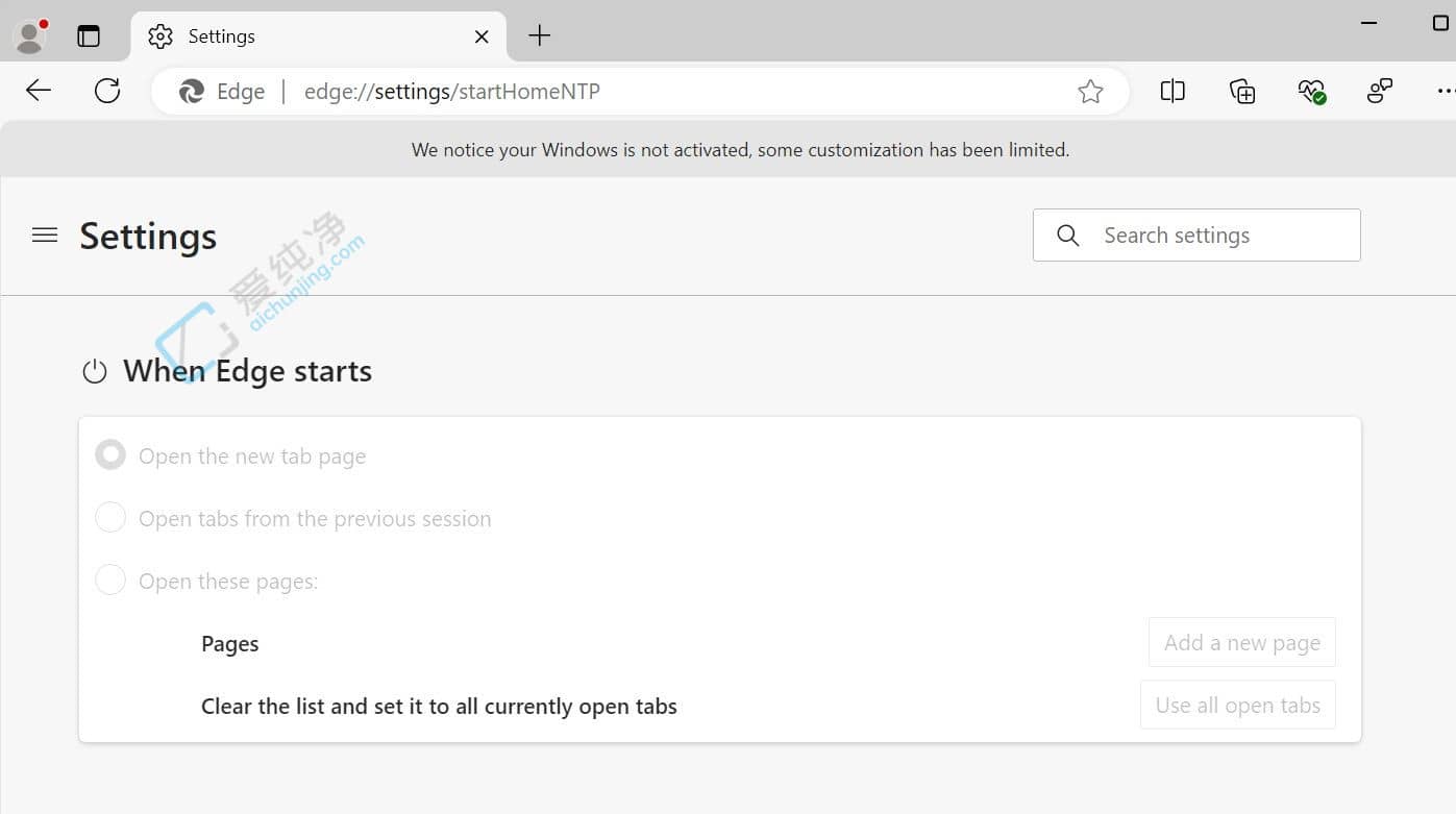 微软测试新限制:未激活的无法访问某些Edge浏览器设置
